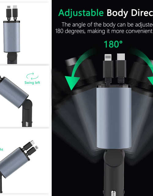 Load image into Gallery viewer, 2024 New Retractable Car Charger 120W Fast Charger 4-In-1 Fast Charging Car Phone Charger 2 USB Ports Car Charger Adapter
